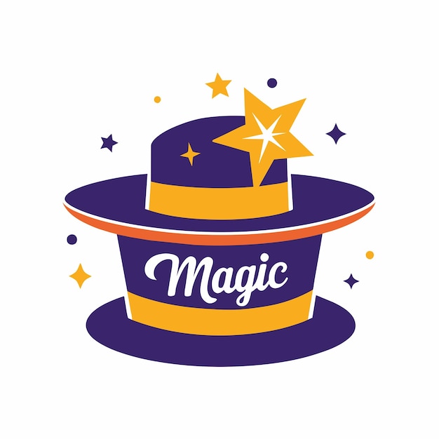 Vetor ilustração artística vetorial do logotipo magic hat 8