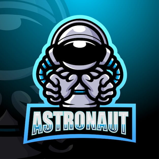 Ilustração astronauta mascote esport