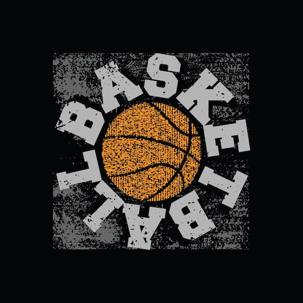 Vetor ilustração basquete esporte tipografia tshirt gráficos pôster banner impressão de panfleto