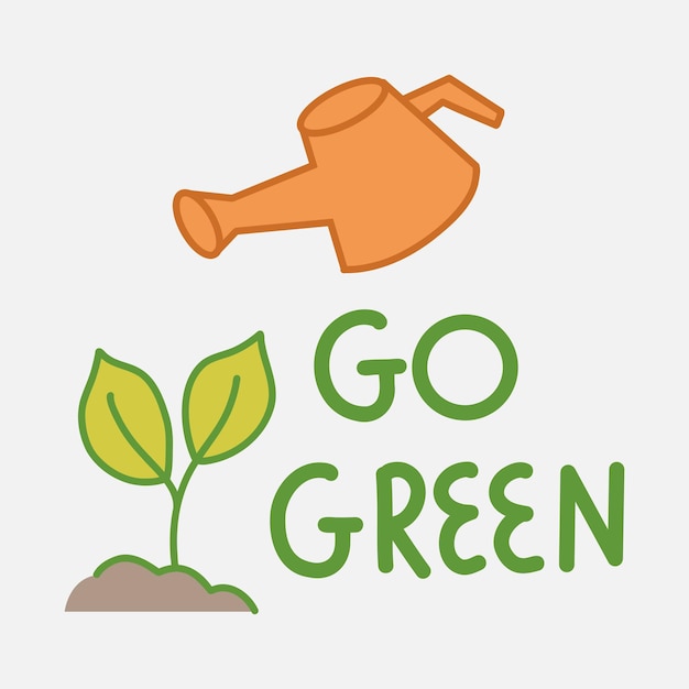 Ilustração bonita do go green