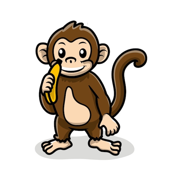 Ilustração Cara de macaco amplificador Corpo fundo branco