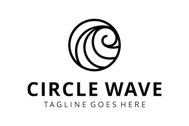 Ilustração círculo abstrato de luxo criativo onda de água mar ícone de logotipo modelo