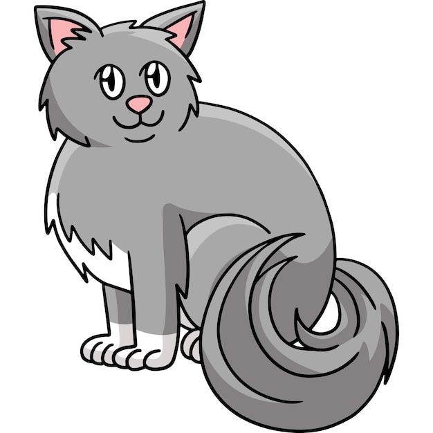 Ilustração clipart colorida desenho animal gato