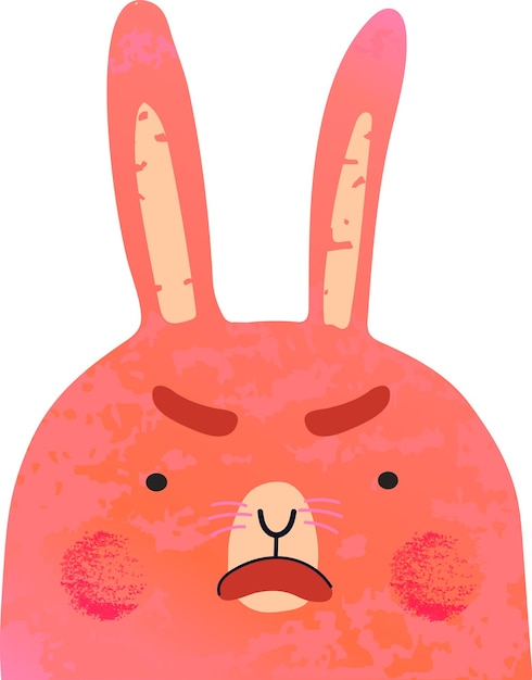Vetor ilustração colorida de coelho irritado