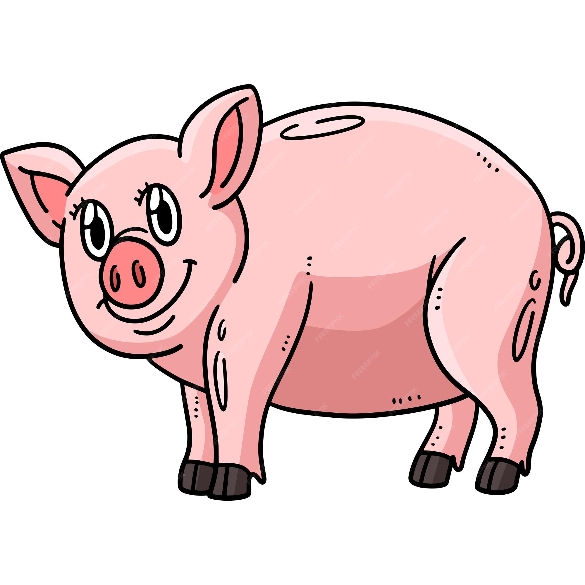 ilustração de animais coloridos de desenhos animados de porco 6325645 Vetor  no Vecteezy