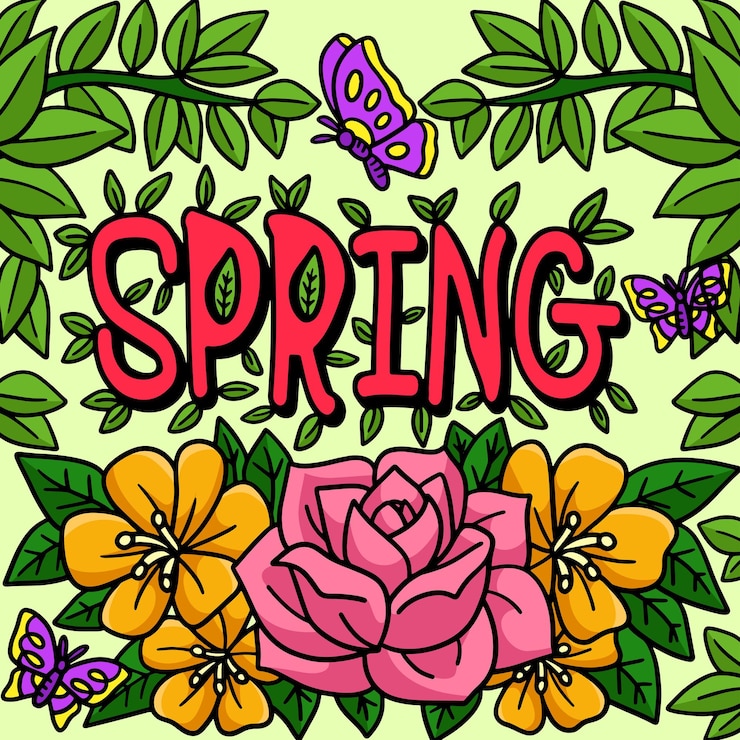 Vetor ilustração colorida de flor de borboleta de primavera