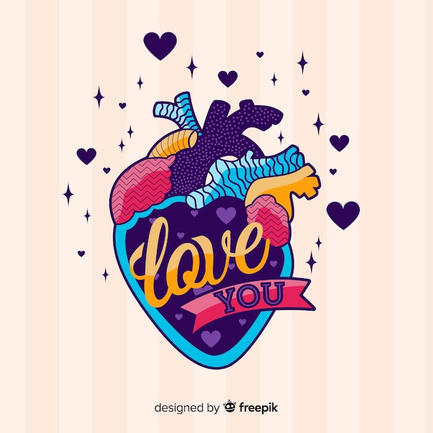 Ilustração colorida de mágoa com mensagem de amor