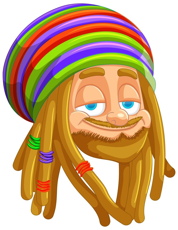 Vetor ilustração colorida de personagens rasta