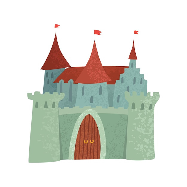 Ilustração colorida do castelo de fadas isolado no fundo branco