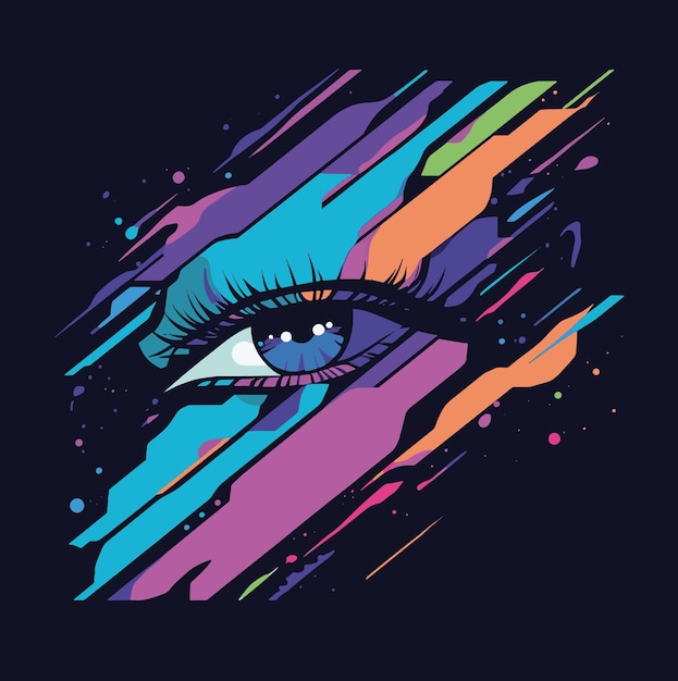 Ilustração colorida do olho de uma mulher