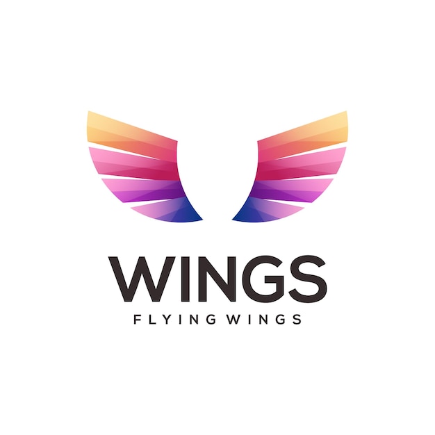 Ilustração colorida gradiente do logotipo da wings