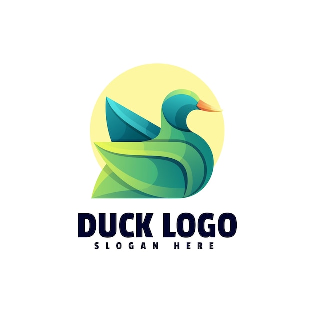 Ilustração colorida amp Logotipo simples do pato