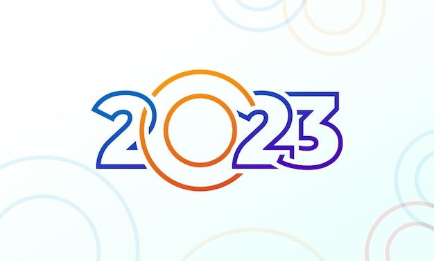 Vetor ilustração colorida moderna de ano novo de 2023 com formas simples para calendário ou cartão de felicitações