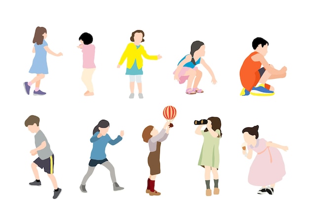 Ilustração colorida para crianças brincando