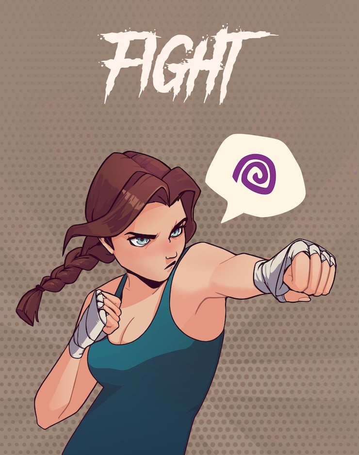 Vetor ilustração com garota brava de boxe com bandagens de boxe. ilustração do estilo anime moderno