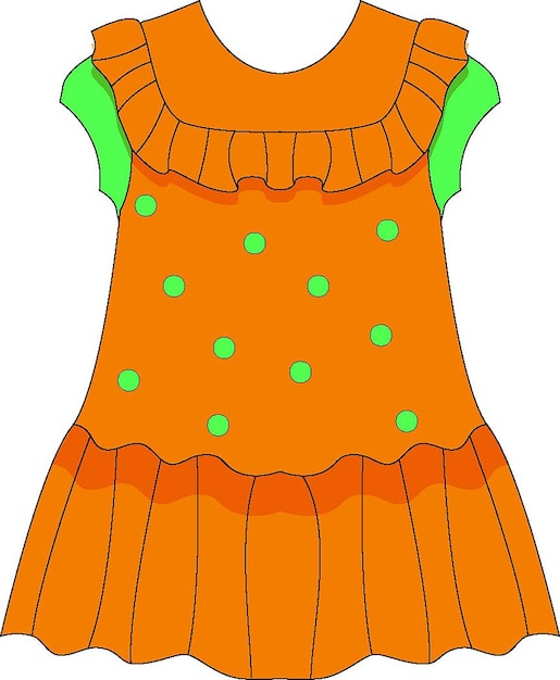 Vetor ilustração com um vestido de criança