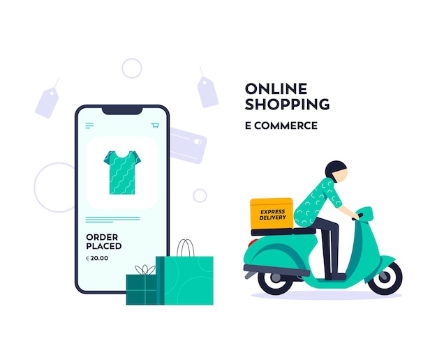 Ilustração compras on-line