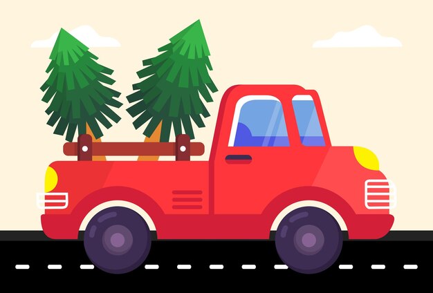Ilustração conceitual de caminhão pickup elegante e bonita