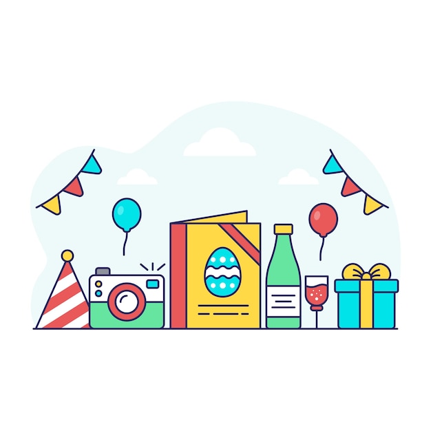 Ilustração conceitual de design plano do livro de páscoa
