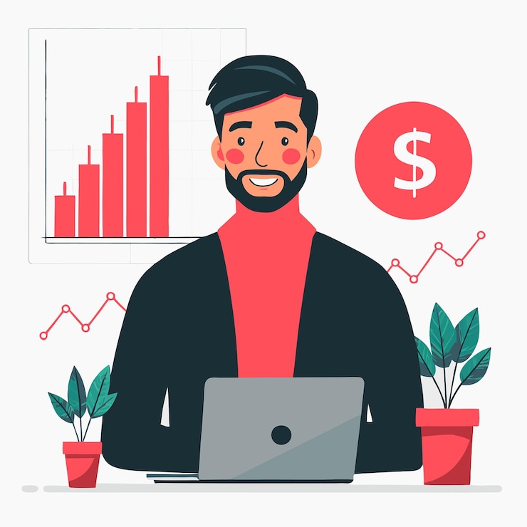 Vetor ilustração conceitual de investimentos inteligentes e planejamento financeiro