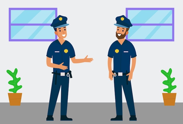 Ilustração conceitual de oficiais correcionais elegante e bonita