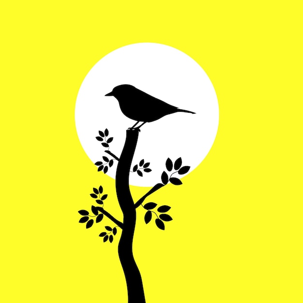 Vetor ilustração conceitual de um pássaro sentado em um galho