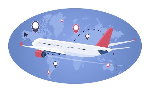 Ilustração conceitual de viagens aéreas ao redor do mundo ilustração vetorial