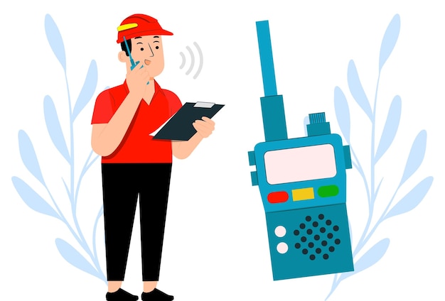 Ilustração conceitual de walkie-talkie elegante e bonita