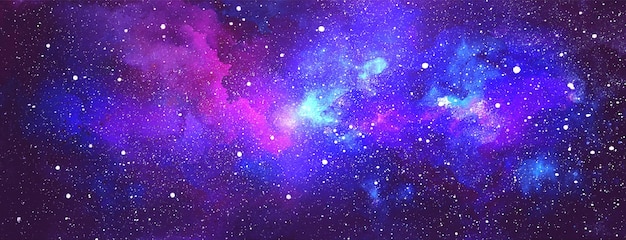 Ilustração cósmica vetorial Fundo de espaço colorido lindo Aquarela Cosmos