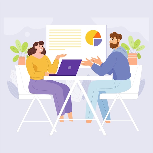 Ilustração criativa de campanha de marketing com insights de negócios