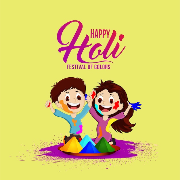 Ilustração criativa de uma feliz celebração de Holi