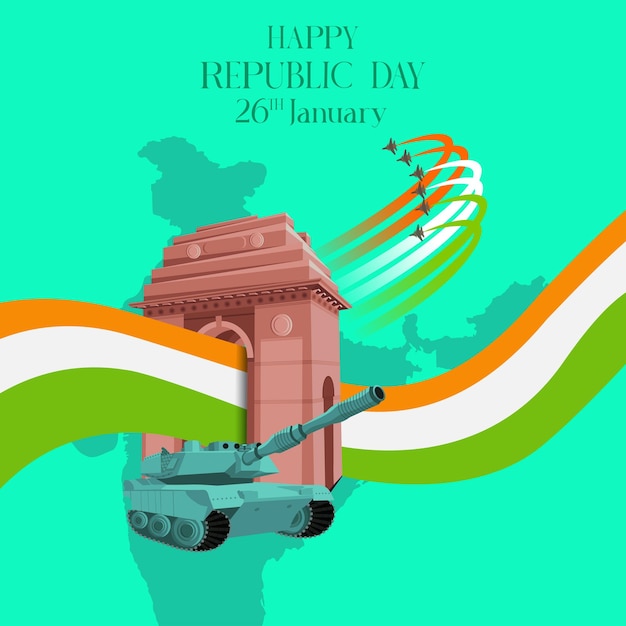 Ilustração criativa do dia da república da índia
