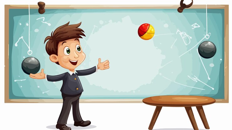 Vetor ilustração criativa do quadro com conceito de educação de malabarismo de meninos