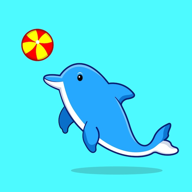 Ilustração cute dolphin cartoon