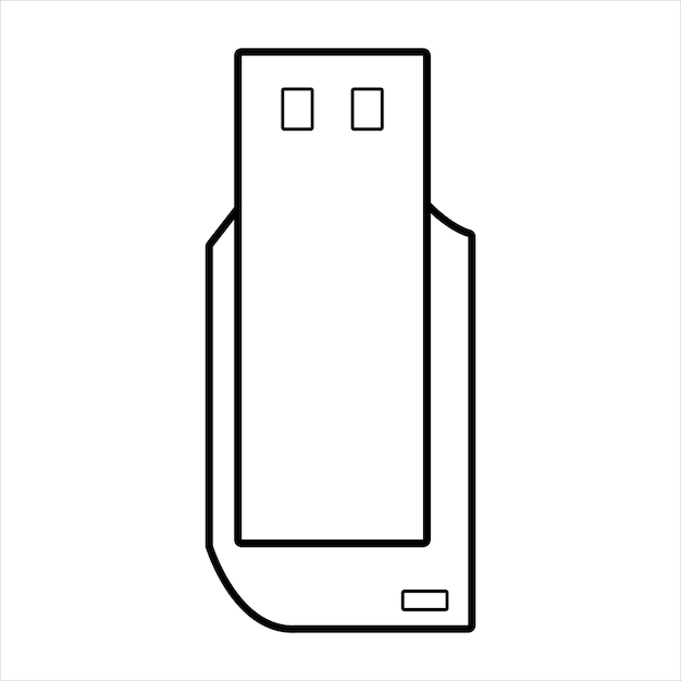 Ilustração da arte da linha do ícone do flashdisk. ep 10