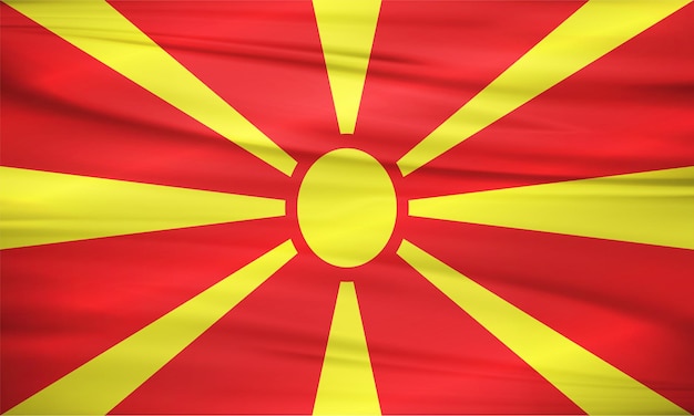 Vetor ilustração da bandeira da macedônia do norte e vetor editável da bandeira do país da macedônia do norte