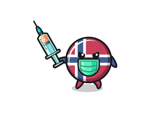 Ilustração da bandeira da noruega para combater o vírus