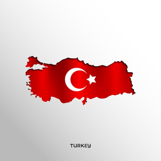 Vetor ilustração da bandeira da turquia bandeira e fundo do mapa