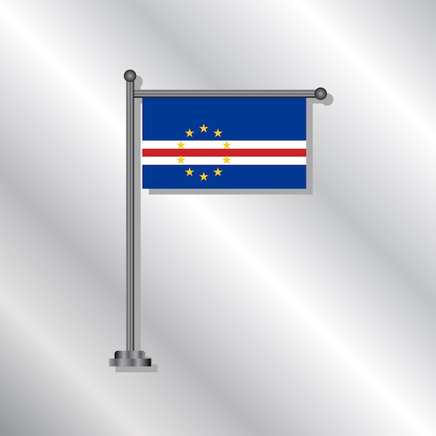 Vetor ilustração da bandeira de cabo verde modelo