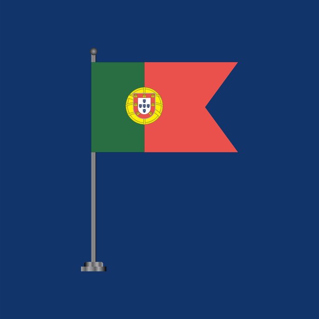 Vetor ilustração da bandeira de portugal modelo