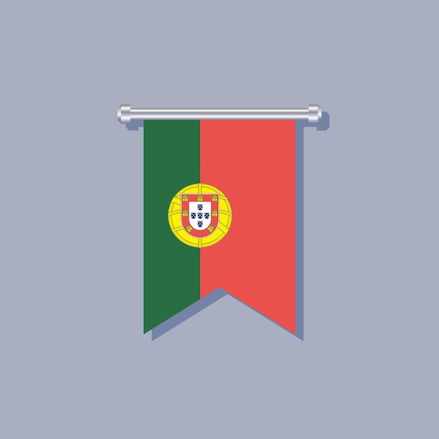 Ilustração da bandeira de portugal modelo