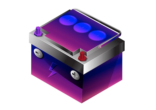 Ilustração da bateria do tanque em fundo branco. é para o conceito de energia