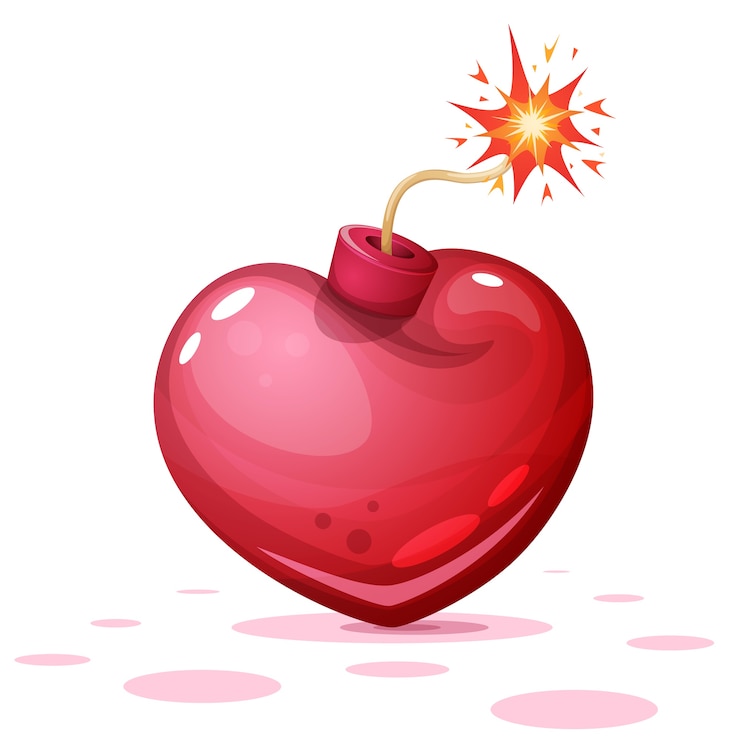 Ilustração da bomba no fundo branco.