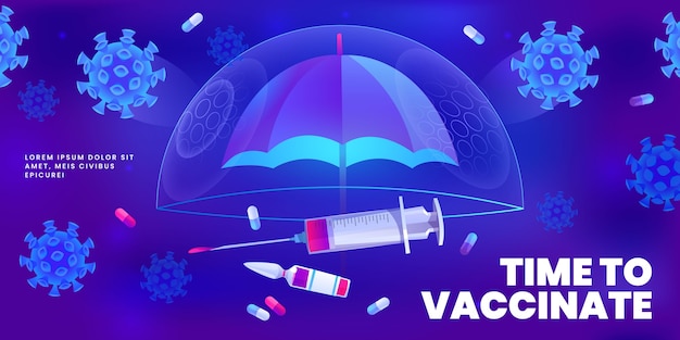 Ilustração da campanha de vacinação dos desenhos animados