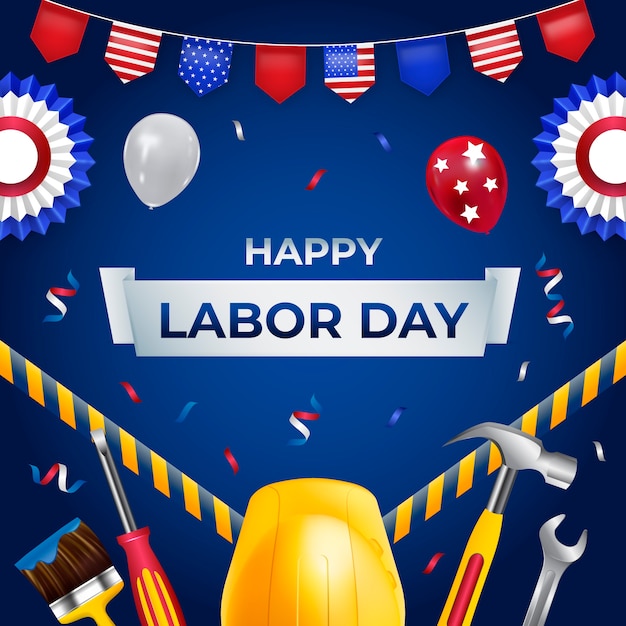 Ilustração da celebração do Dia do Trabalho