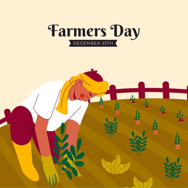Ilustração da celebração do Dia dos Agricultores
