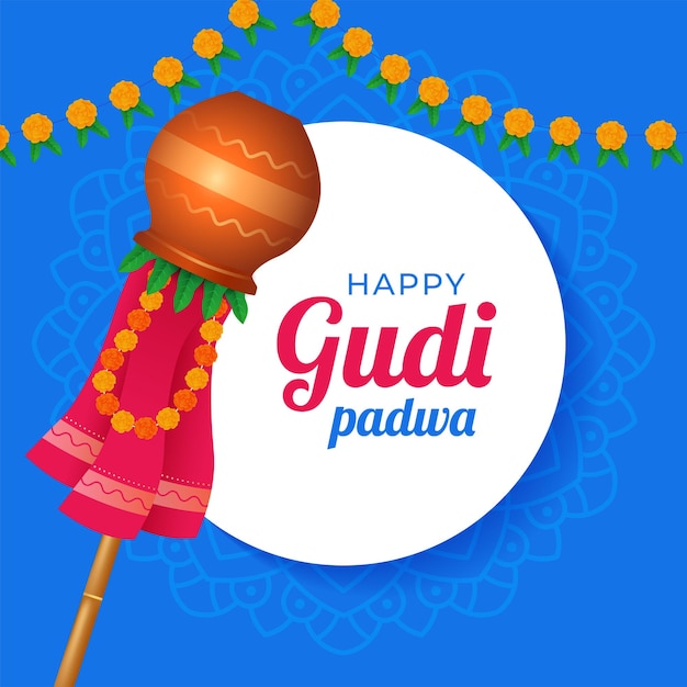 Ilustração da celebração do festival do ano novo indiano Gudi padwa cultural