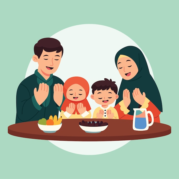 Ilustração da Celebração do Ramadã por vetor plano