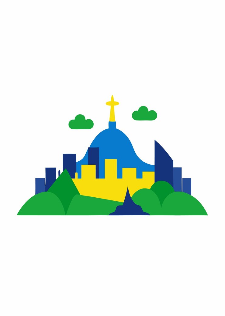 Vetor ilustração da cidade do rio de janeiro em fundo branco