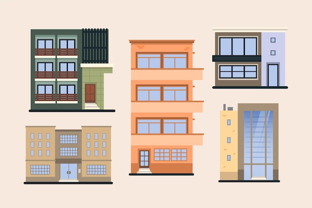 Ilustração da coleção de apartamentos planos